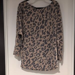Boston Proper Animal Print Patterned Knit Top